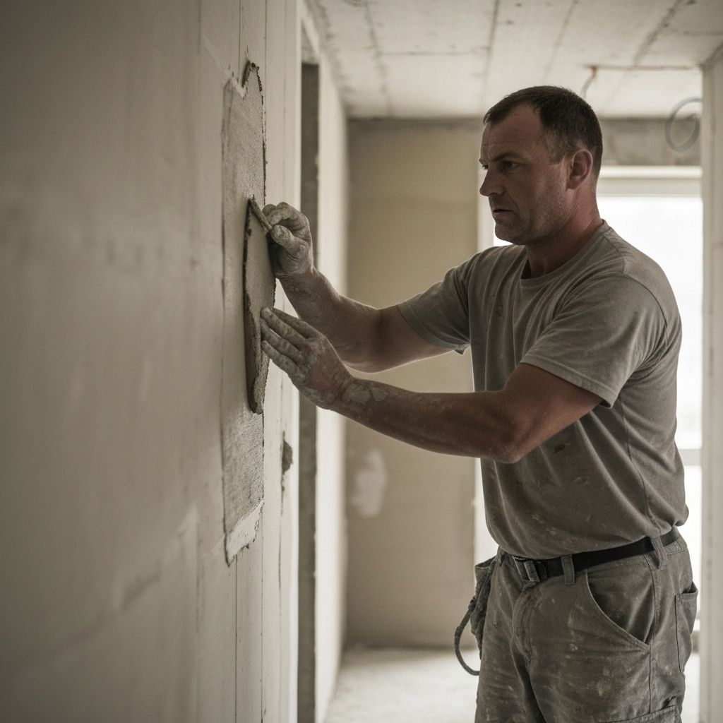 Interior wall plastering